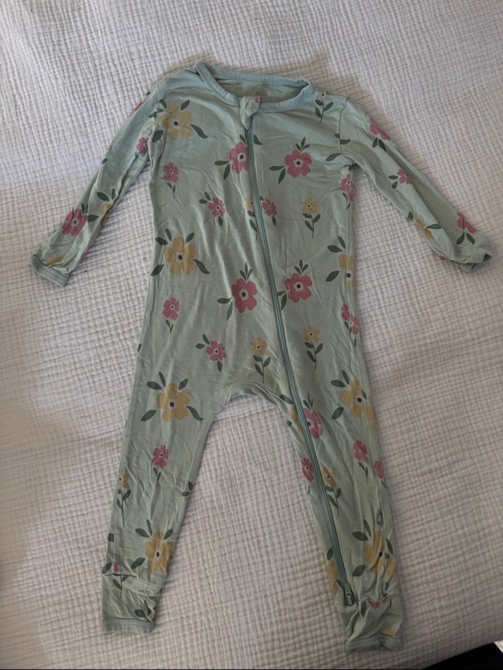 Kyte BABY Mint Floral Footed One-Piece